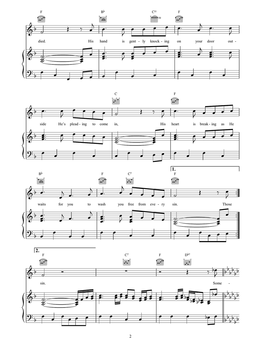He Took Your Place He Took Your Place Piano, Vocal, Guitar scores gallery preview page 2