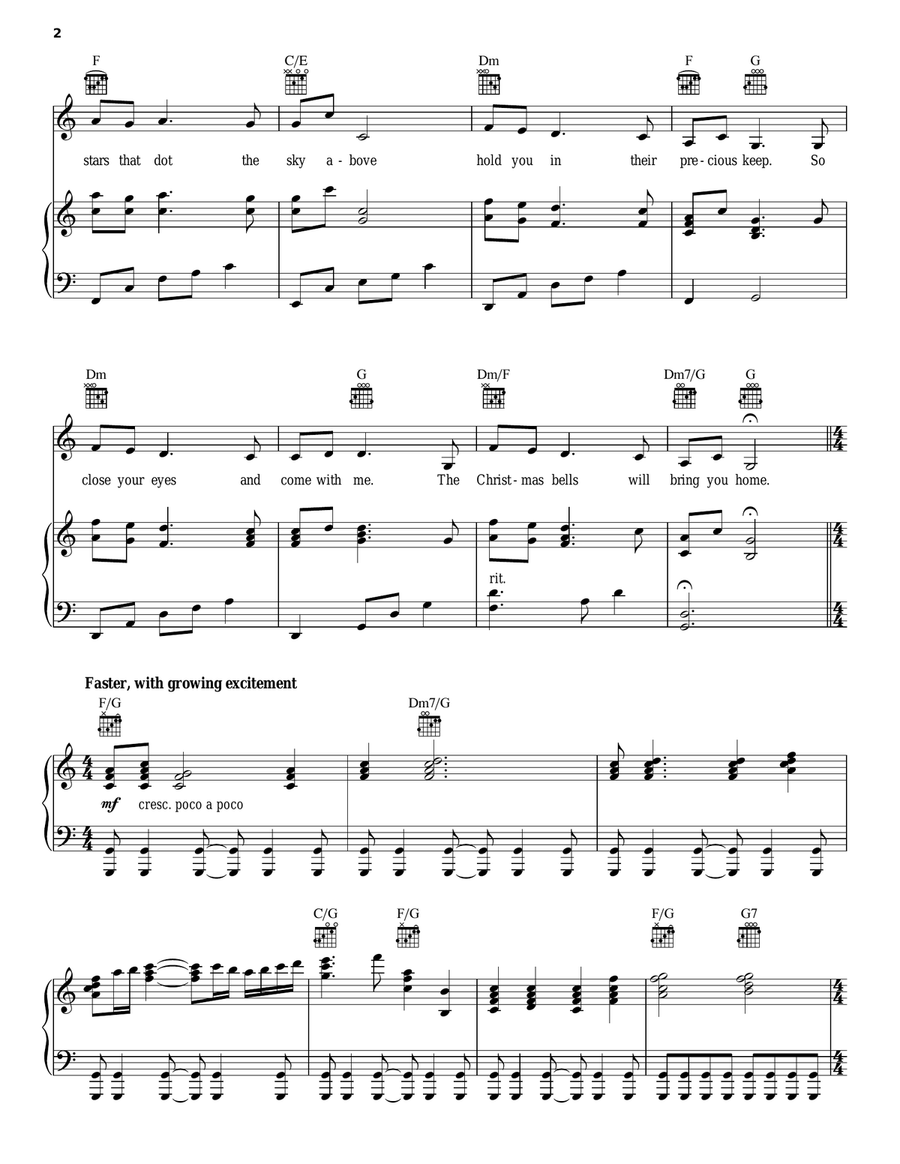 The Bells Of Christmas Piano, Vocal, Guitar scores gallery preview page 2