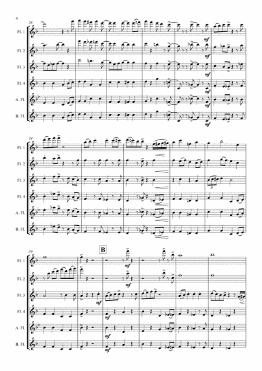 Santa Claus Is Comin' To Town Woodwind Ensemble scores gallery preview page 4