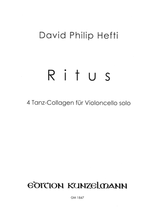 Book cover for Ritus, 4 dance collages for cello solo