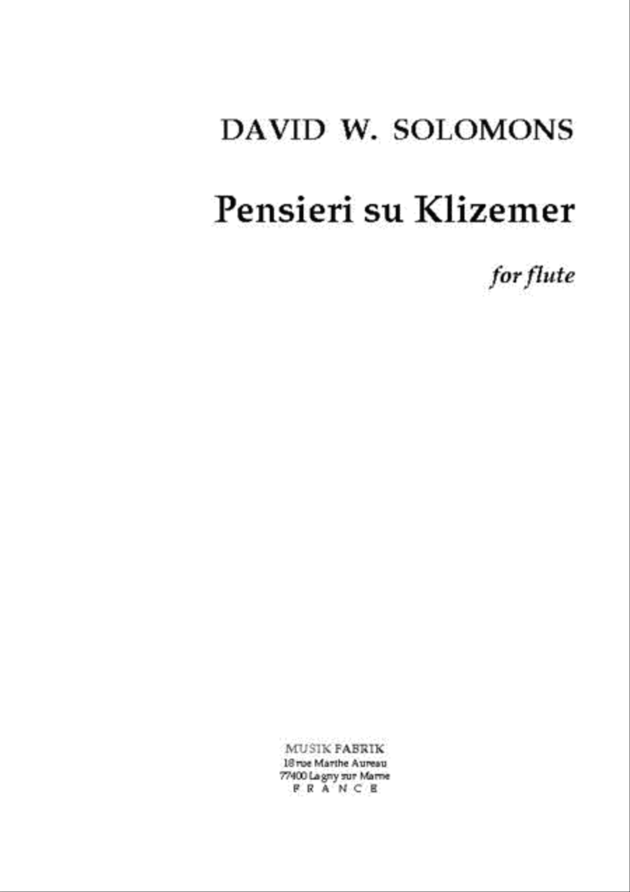 Pensieri su Klizemer Flute Solo scores gallery preview page 1
