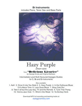 Book cover for Hazy Purple for clarinet or tenor sax
