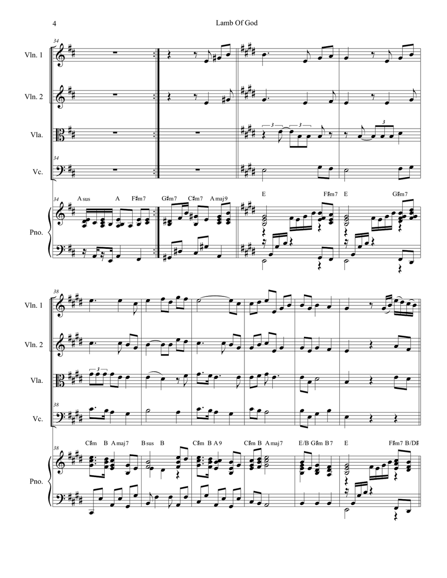 Lamb Of God String Quartet scores gallery preview page 4