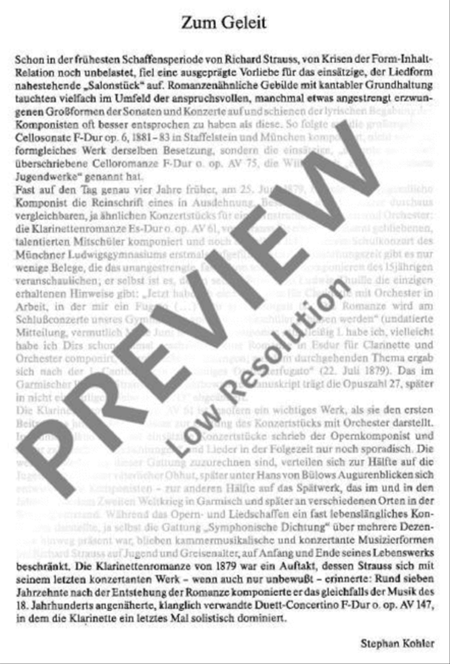 Romance Eb major Clarinet scores gallery preview page 3