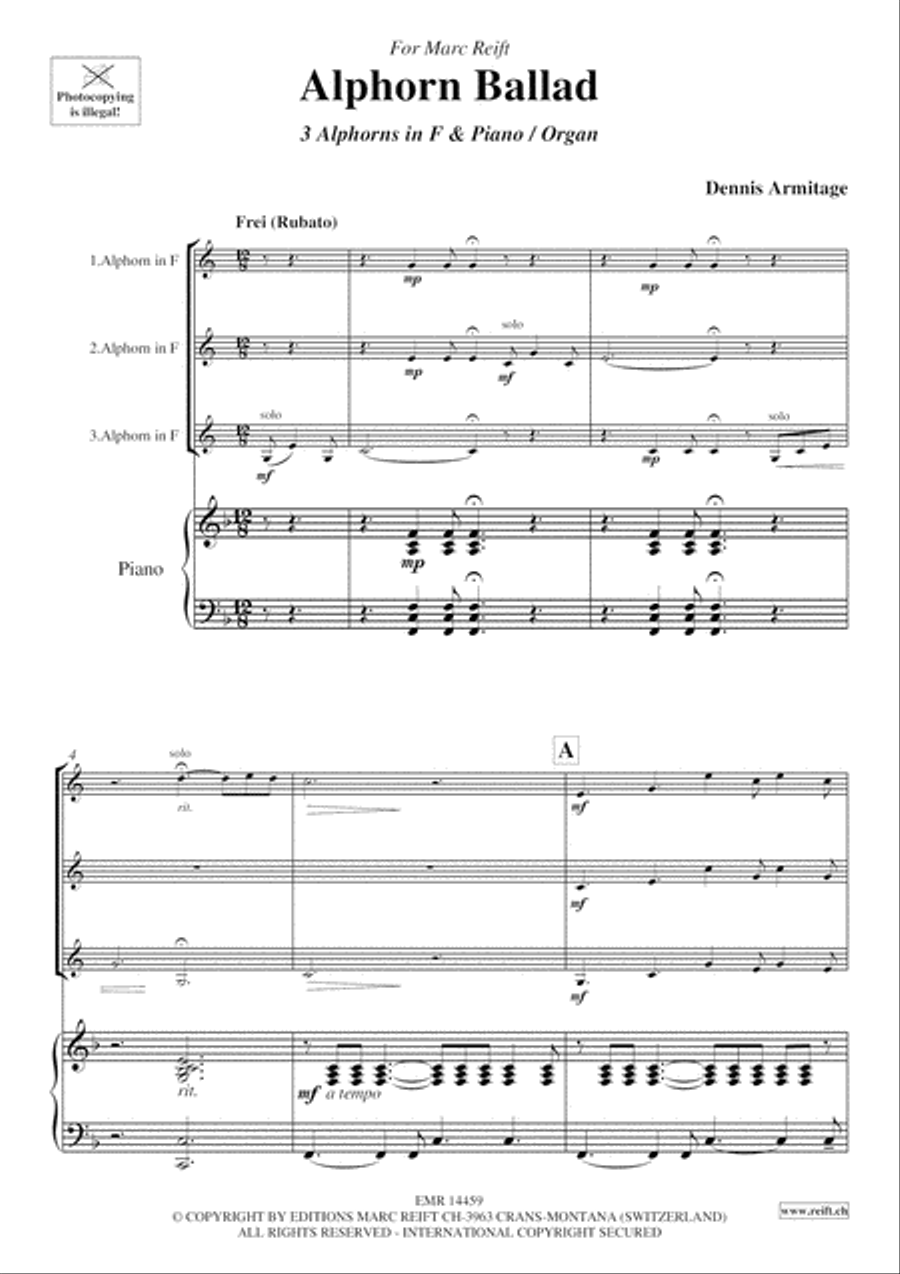 Alphorn Ballad Organ scores gallery preview page 4