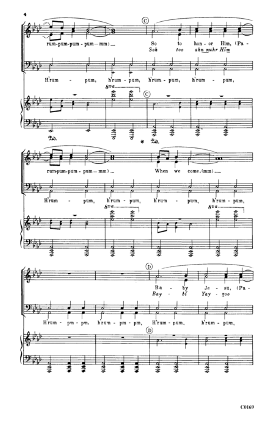 The Little Drummer Boy TTBB scores gallery preview page 3