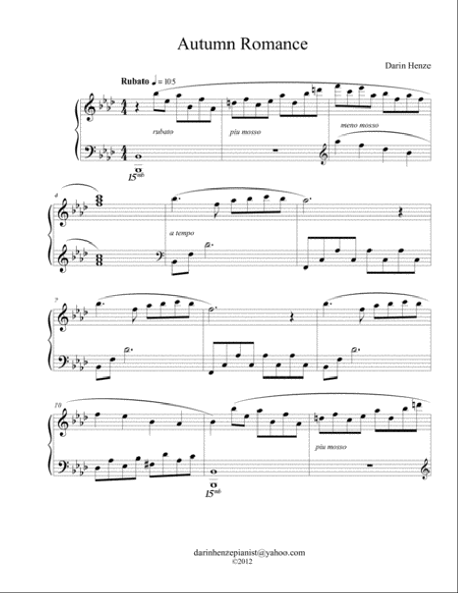 Autumn Romance Autumn Romance Piano Solo scores gallery preview page 1