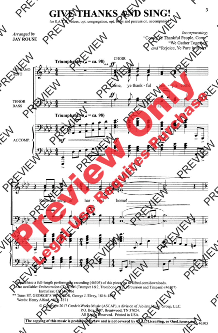 Give Thanks and Sing! Give Thanks and Sing! 4-Part scores gallery preview page 3