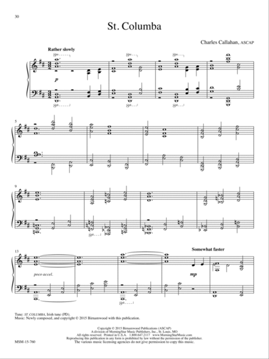 St. Columba Piano Solo scores gallery preview page 1
