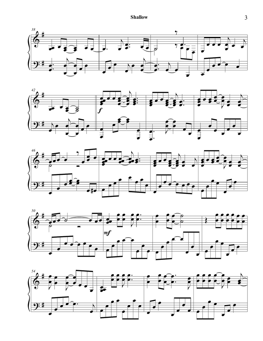 Shallow Piano Solo scores gallery preview page 3