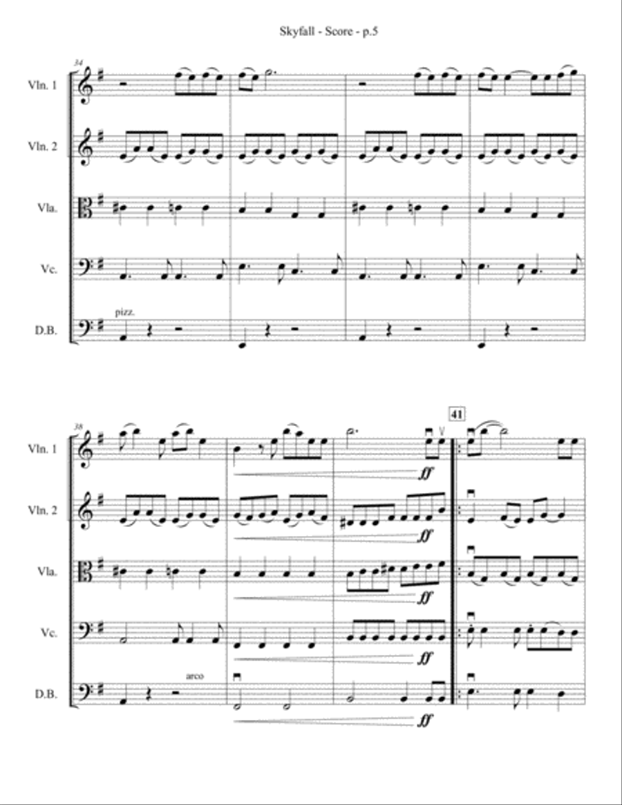 Skyfall String Orchestra scores gallery preview page 6