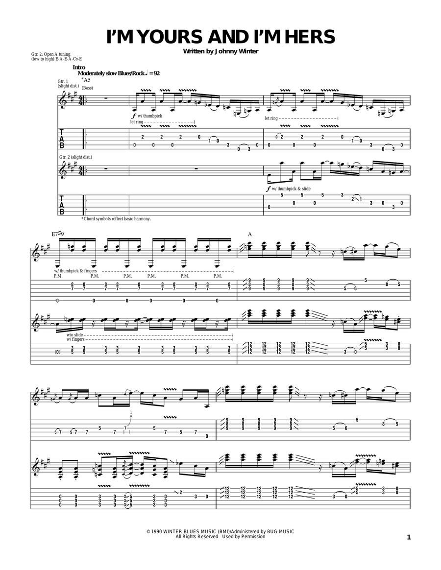 I'm Yours and I'm Hers Electric Guitar scores gallery preview page 1