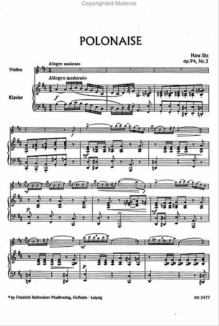 Polonaise, op. 94/3 Polonaise, op. 94/3 Violin Solo scores gallery preview page 2