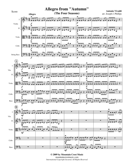 The Four Seasons: Allegro from Autumn-score