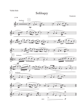 Book cover for Soliloquy (Violin solo)