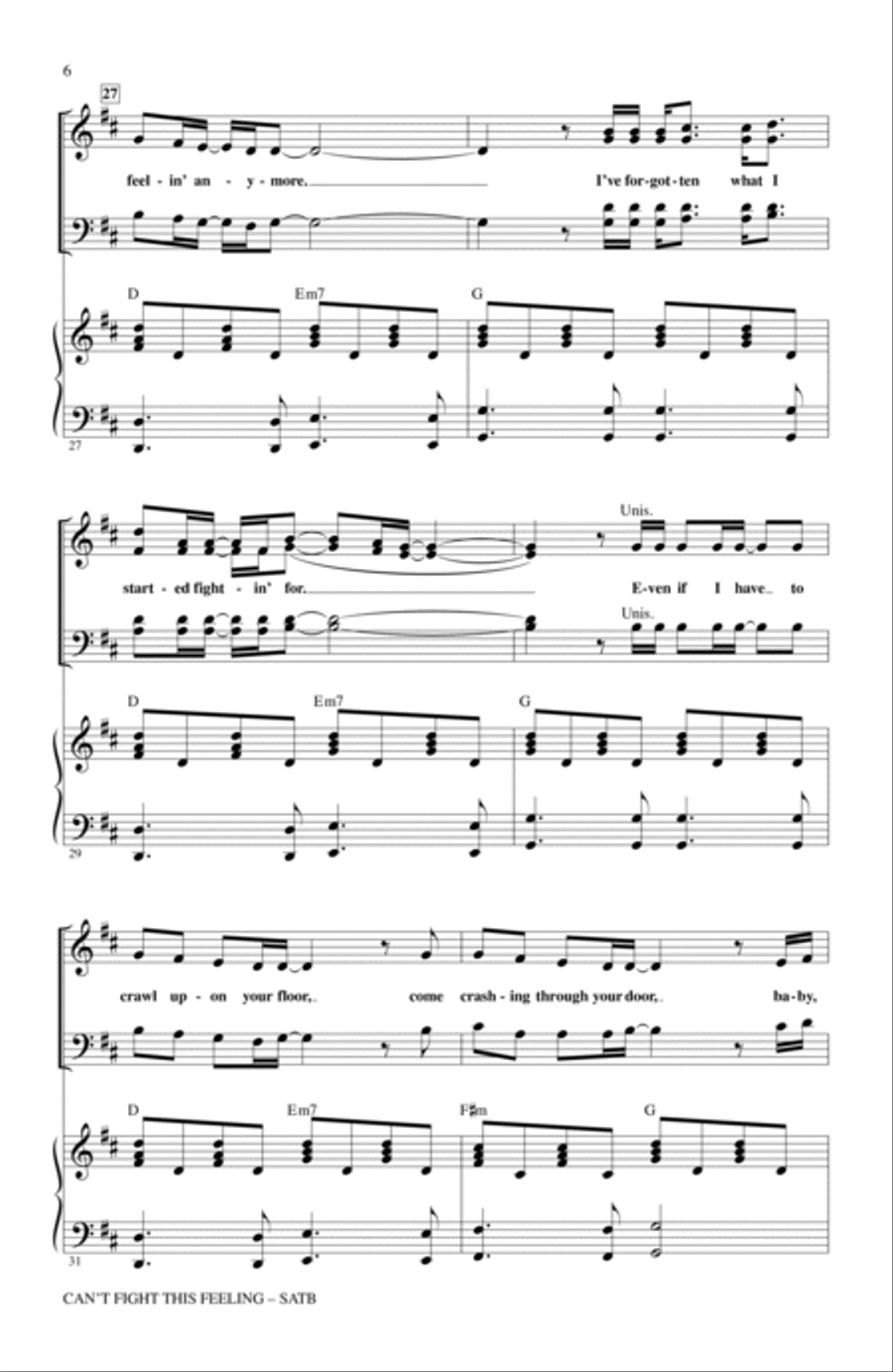 Can't Fight This Feeling (from Glee) (adapt. Alan Billingsley) 4-Part scores gallery preview page 5