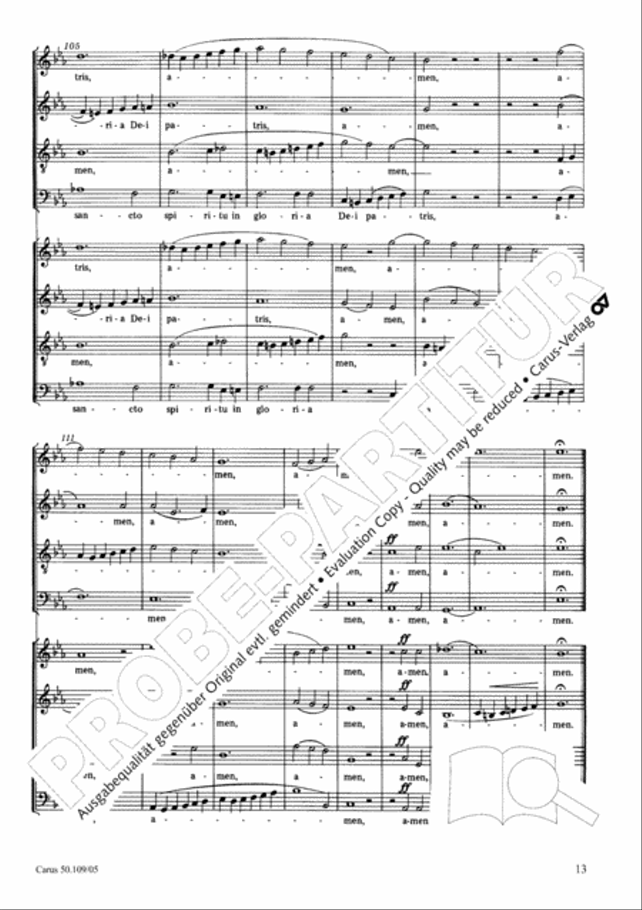 Mass in E flat major (Messe in Es) 4-Part scores gallery preview page 14