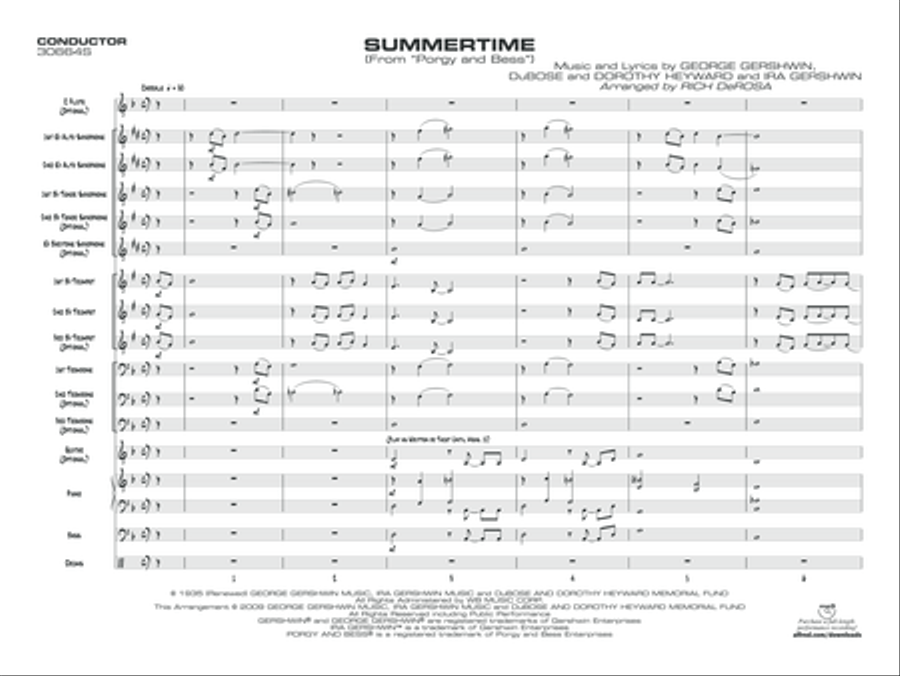 Summertime (score only) Jazz Ensemble scores gallery preview page 19