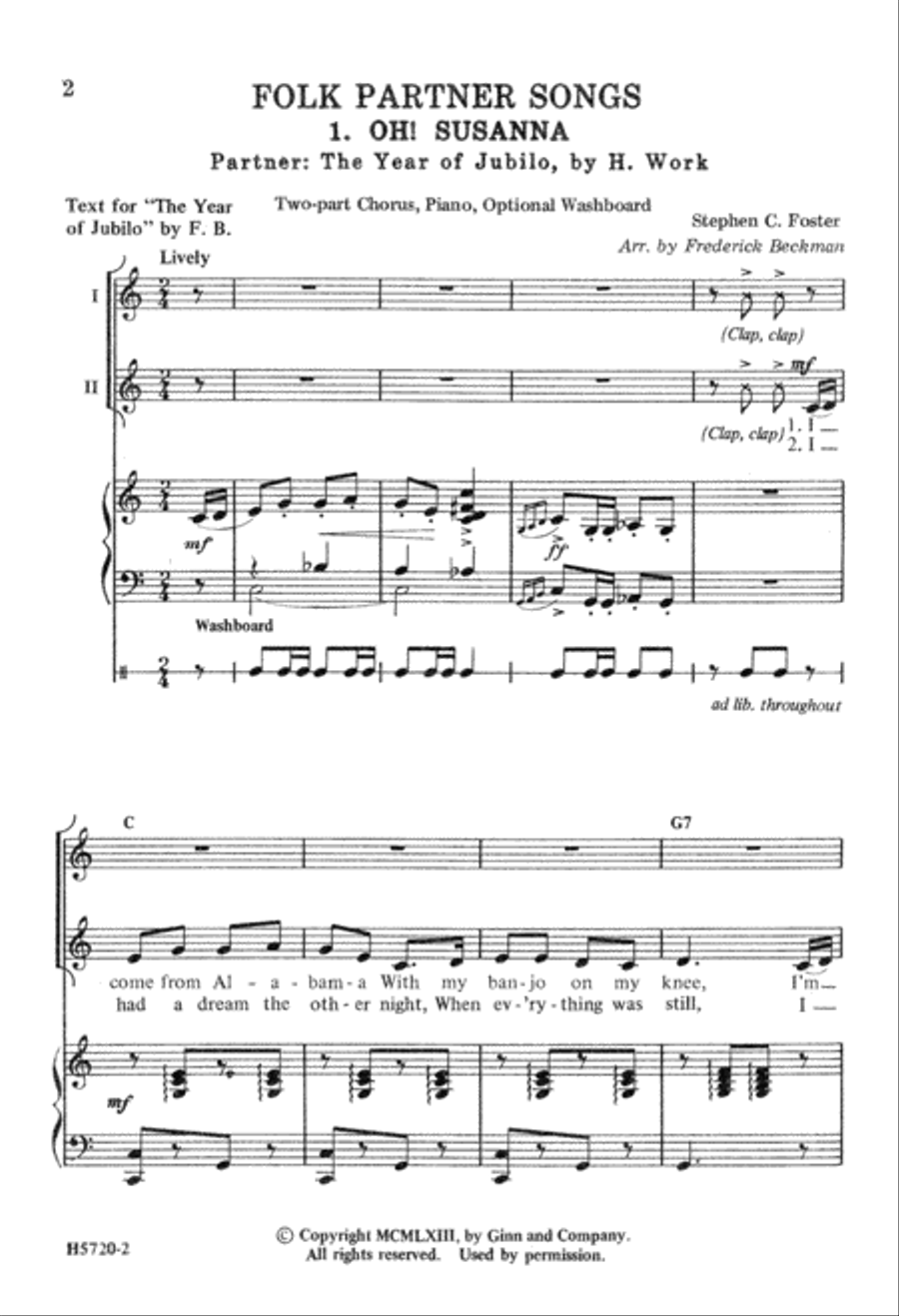 Folk Partner Songs SSA scores gallery preview page 3