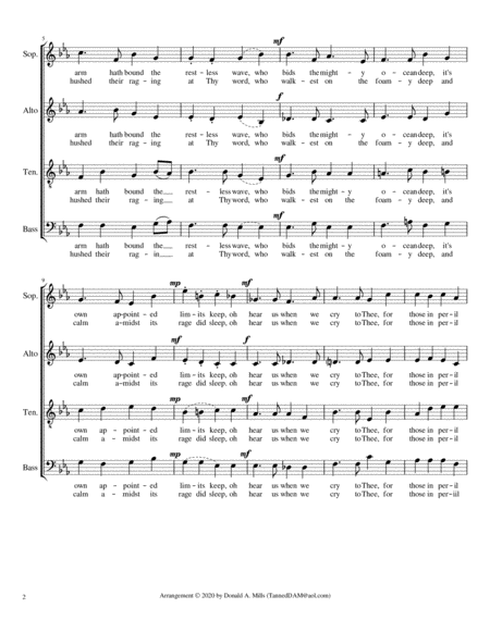 Eternal Father, Strong To Save, SATB image number null