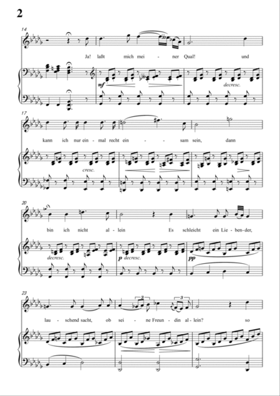 Schubert-Gesänge des Harfners,Op.12 No.1 in bB minor,for Vocal and Piano Voice scores gallery preview page 3