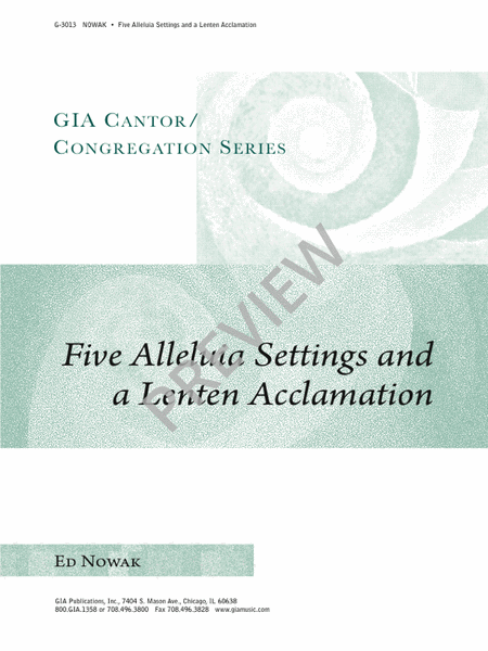 Five Alleluia Settings and a Lenten Acclamation