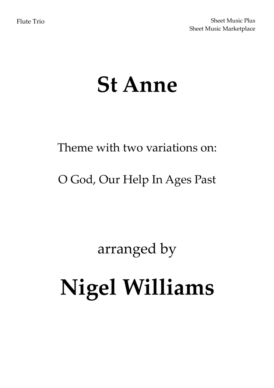 St Anne, (O God, Our Help In Ages Past), for Flute Trio Flute Trio scores gallery preview page 1