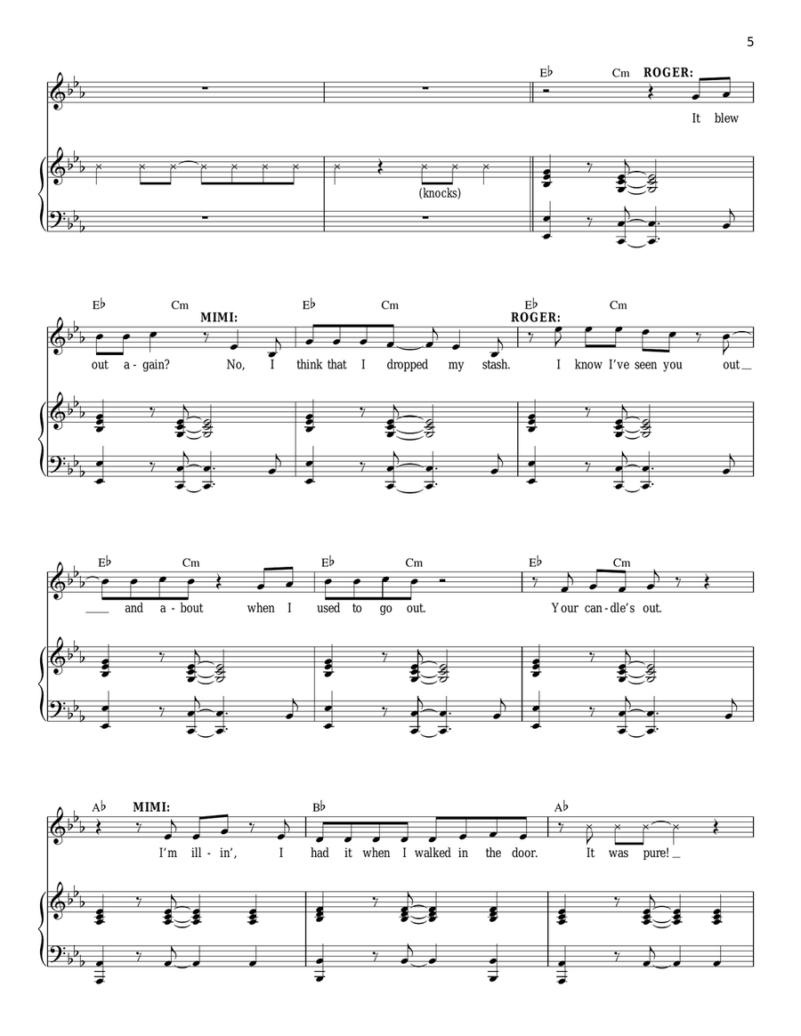 Light My Candle Piano, Vocal scores gallery preview page 5