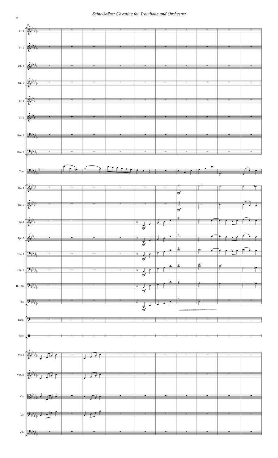 Saint-Saëns (Saint Saens) Cavatine for Trombone and Orchestra image number null