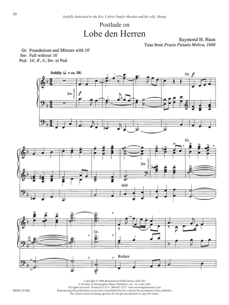 Postlude on “Lobe den Herren” Organ scores gallery preview page 1