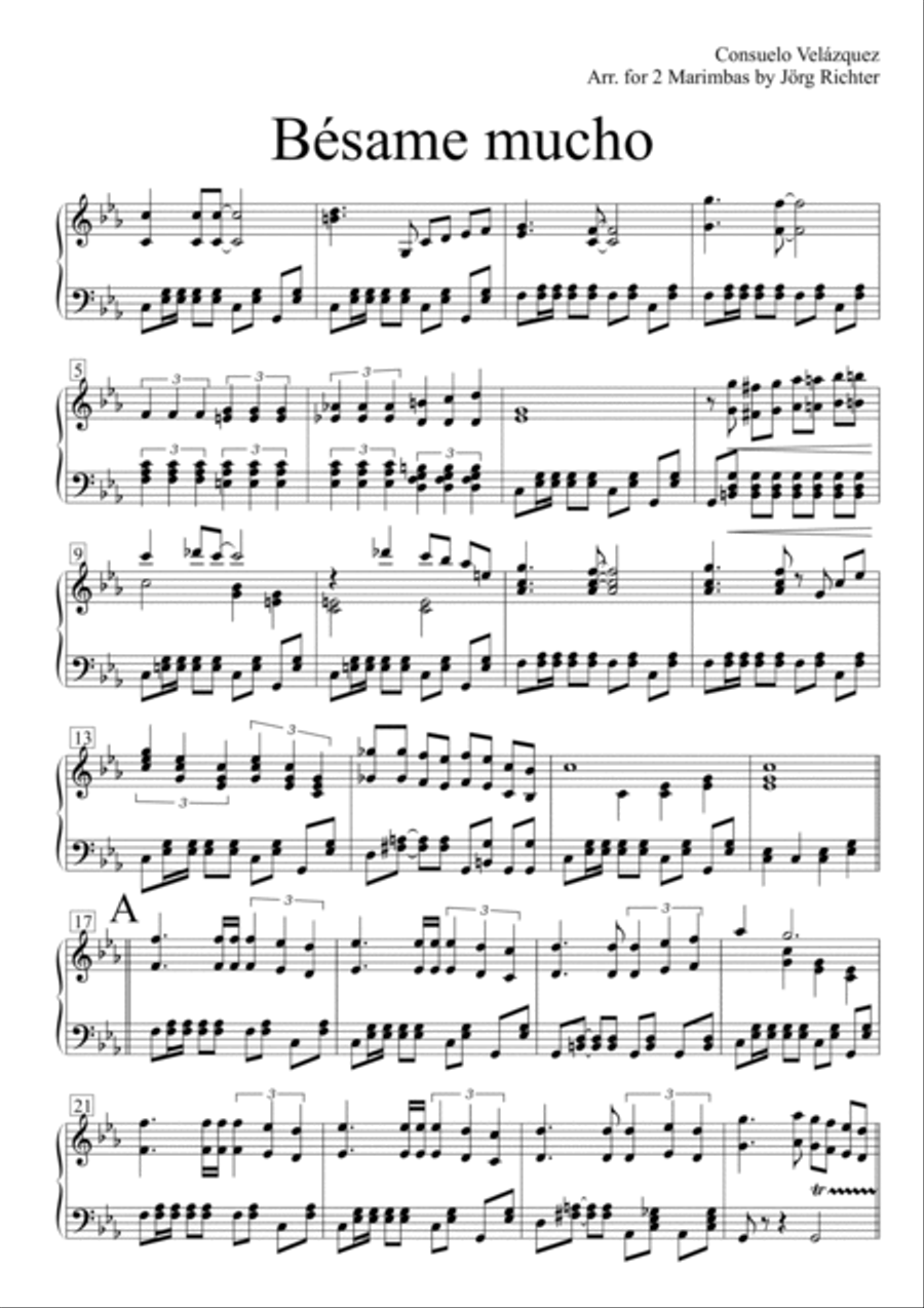 Bésame Mucho Percussion Ensemble scores gallery preview page 2