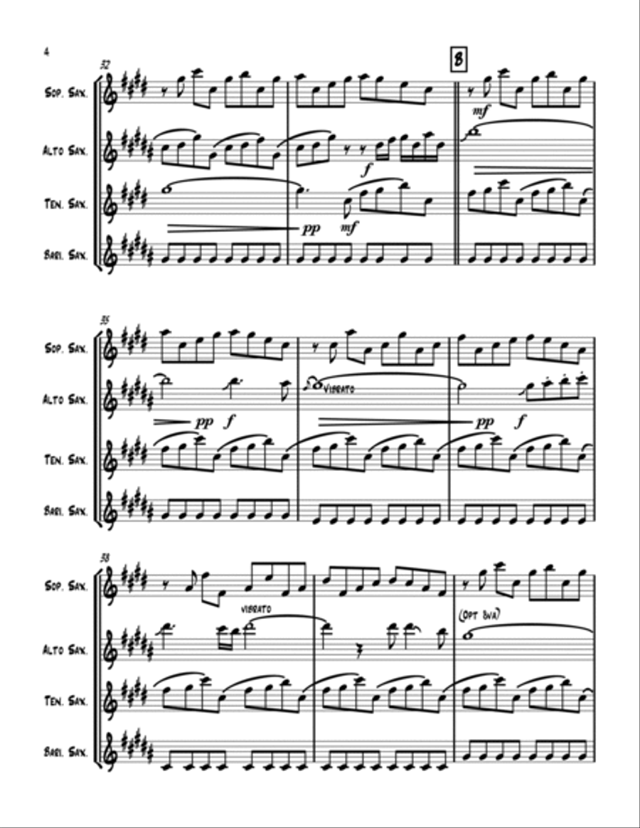 Sirius Saxophone Quartet scores gallery preview page 6