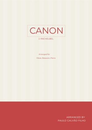 Book cover for CANON IN D - WIND PIANO TRIO (OBOE, BASSOON & PIANO