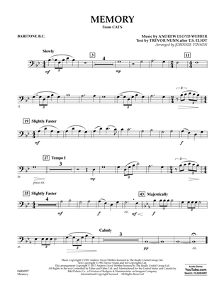 Memory (from Cats) (arr. Johnnie Vinson) - Baritone B.C.