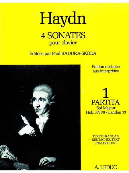 Haydn 4 Sonatas Volume 1 In G Major Hob 16/6 Piano Book German