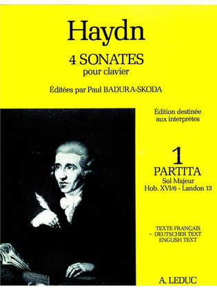 Book cover for Haydn 4 Sonatas Volume 1 In G Major Hob 16/6 Piano Book German