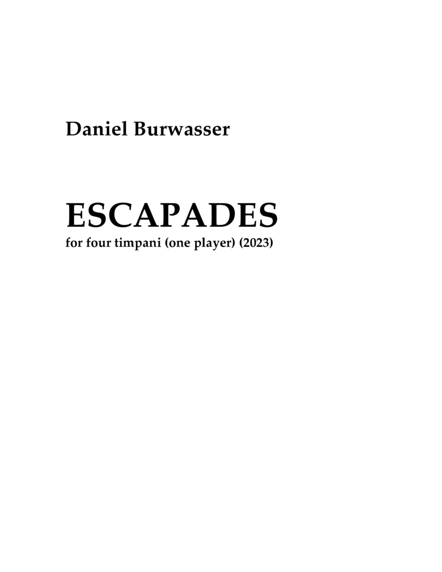 Escapades (solo timpani) image number null
