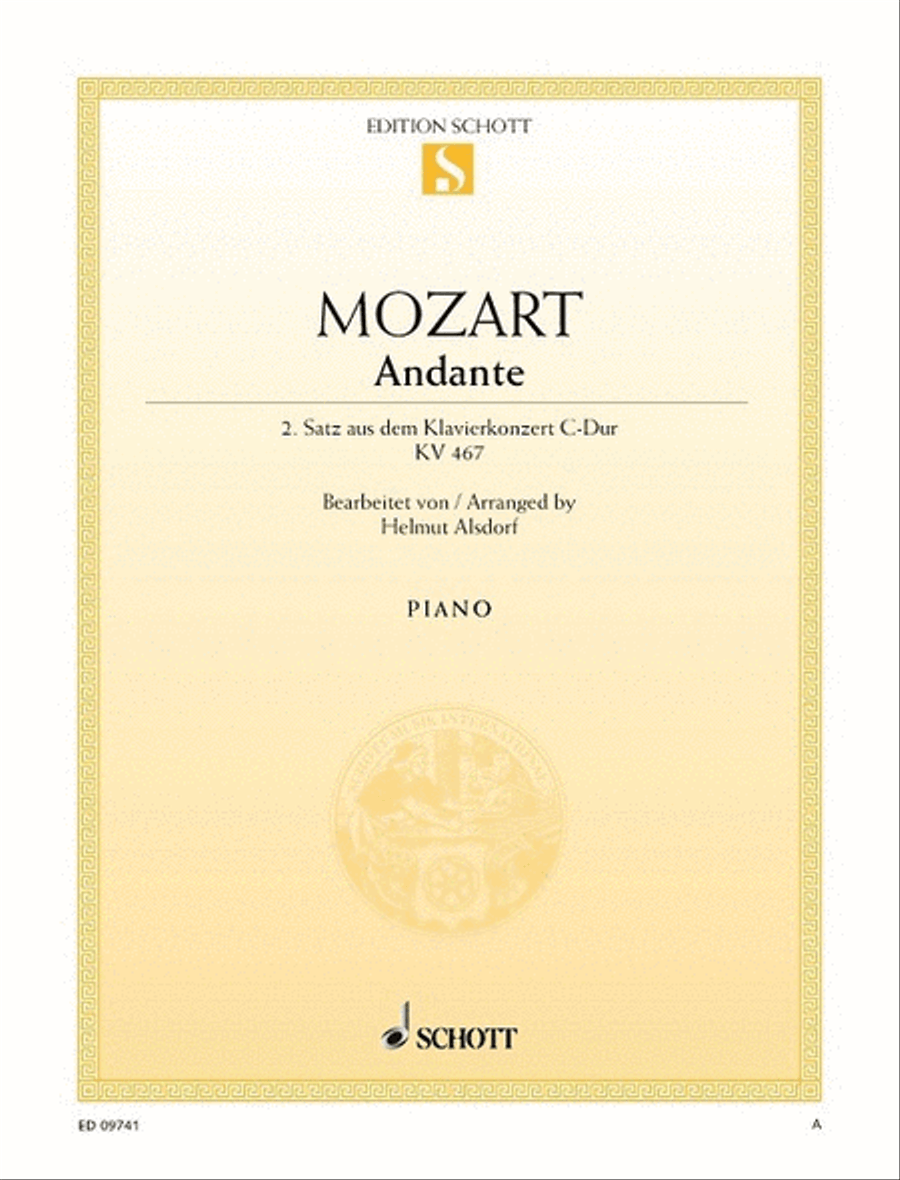Andante, K. 467 Piano Solo scores gallery preview page 1