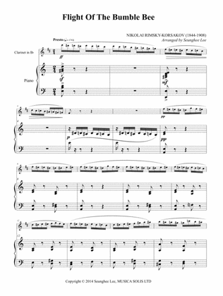 Rimsky-Korsakov: Flight of the Bumble Bee for Clarinet and Piano