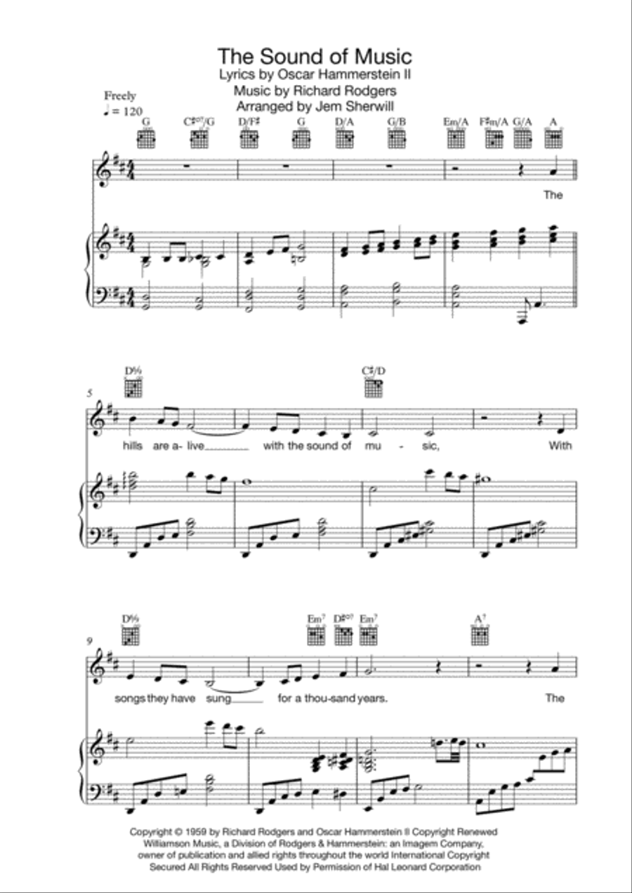 The Sound Of Music Voice scores gallery preview page 1