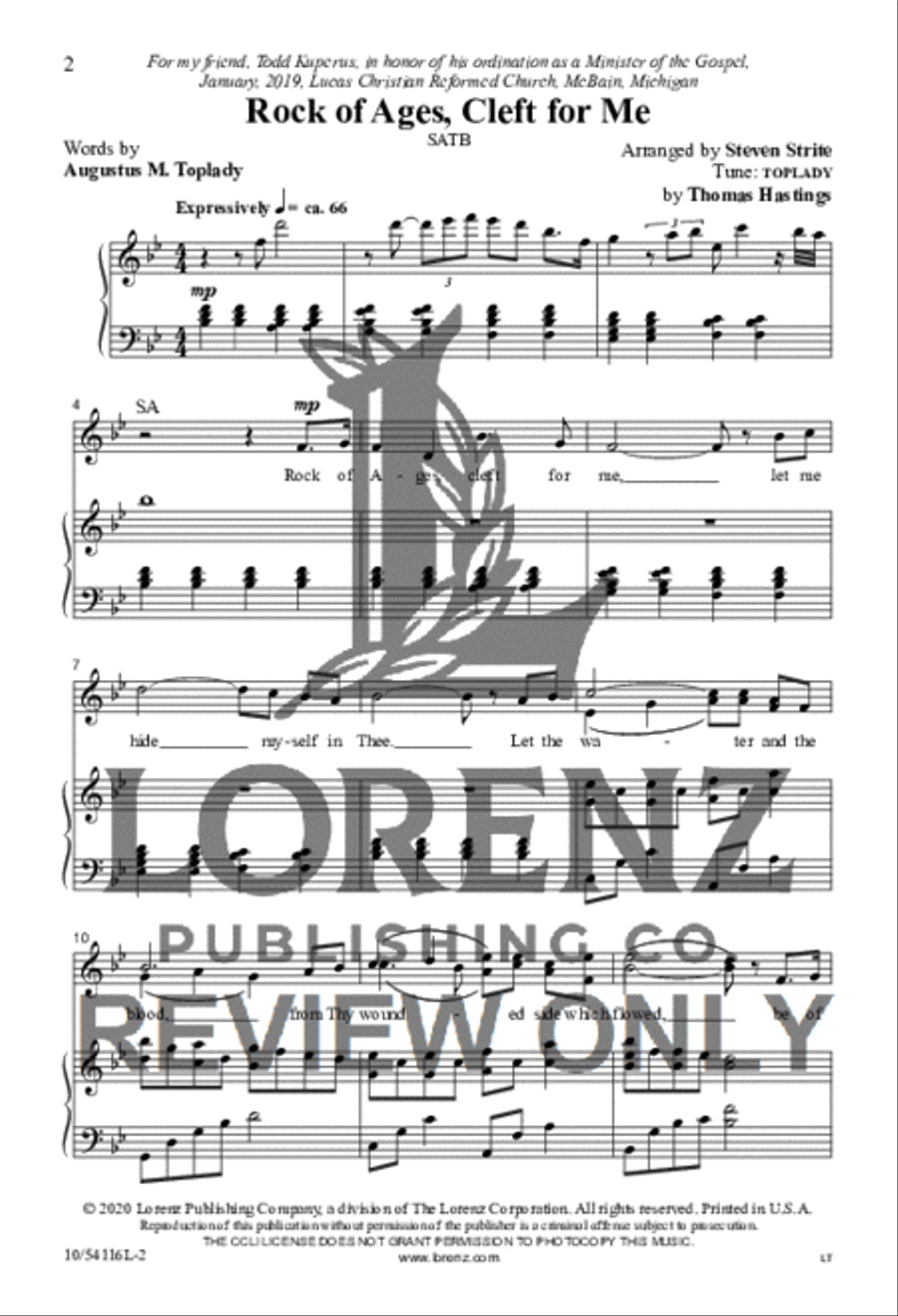 Rock of Ages, Cleft for Me 4-Part scores gallery preview page 2