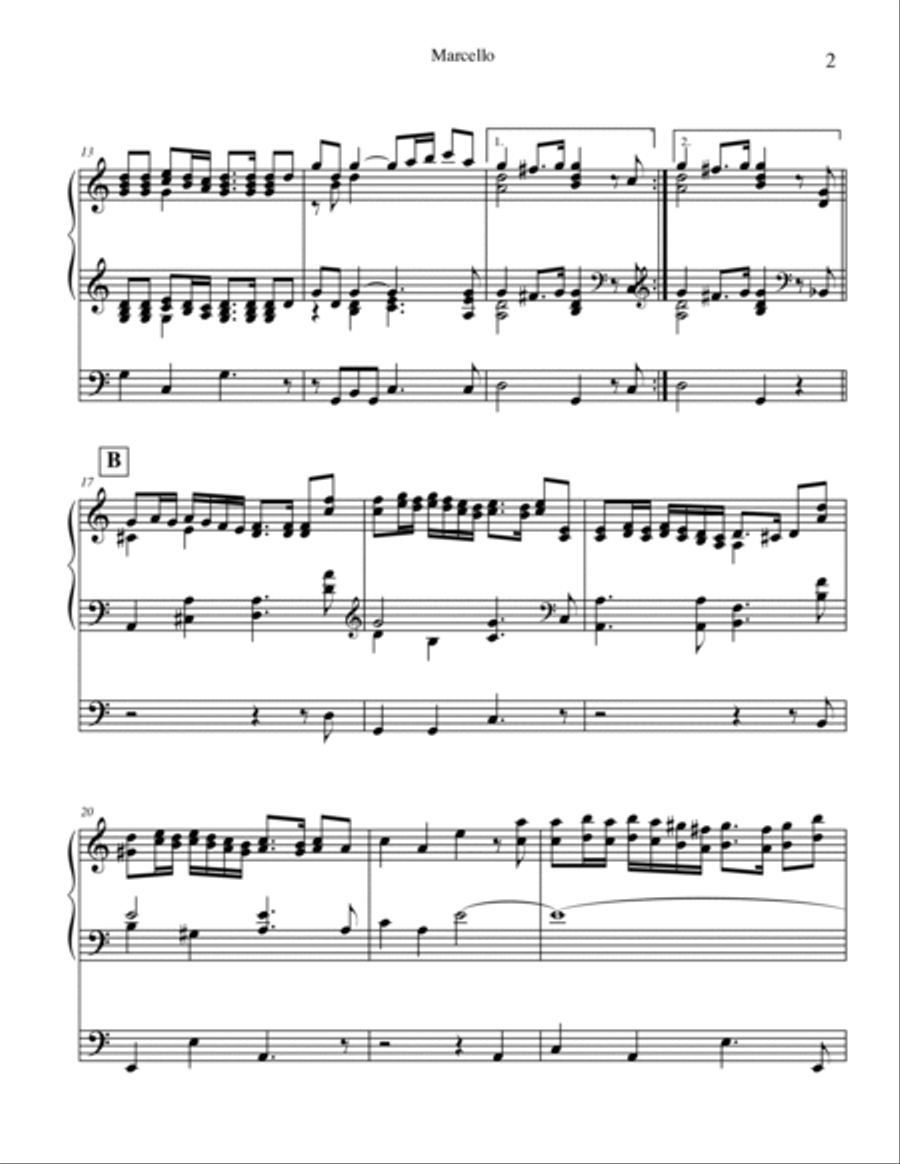 Marcello Organ March Psalm 19 for strings with Organ String Quartet scores gallery preview page 6
