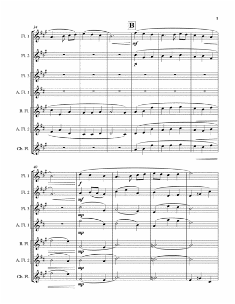A Prayer - for Flute Ensemble Woodwind Ensemble scores gallery preview page 3