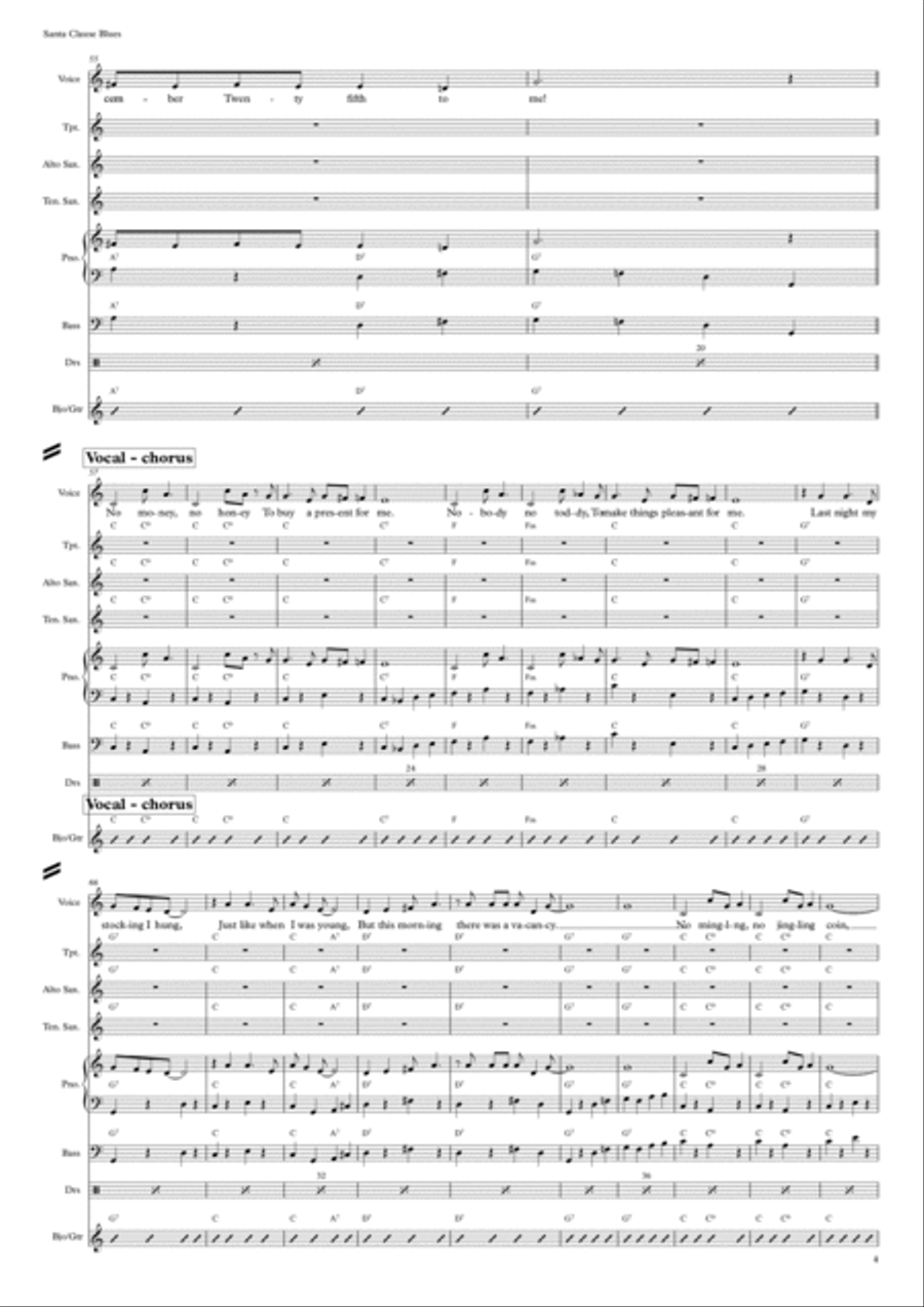 Santa Claus Blues Jazz Ensemble scores gallery preview page 4