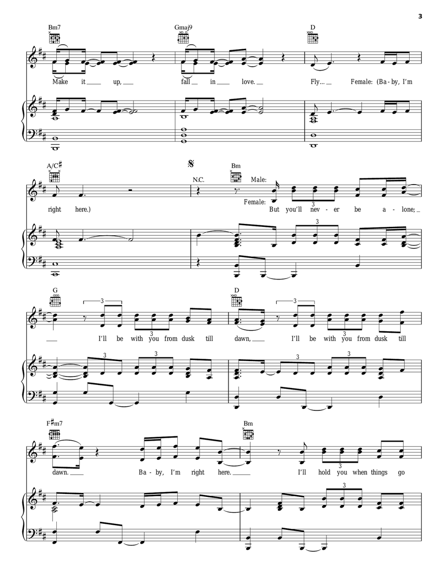 Dusk Till Dawn Piano, Vocal, Guitar scores gallery preview page 3