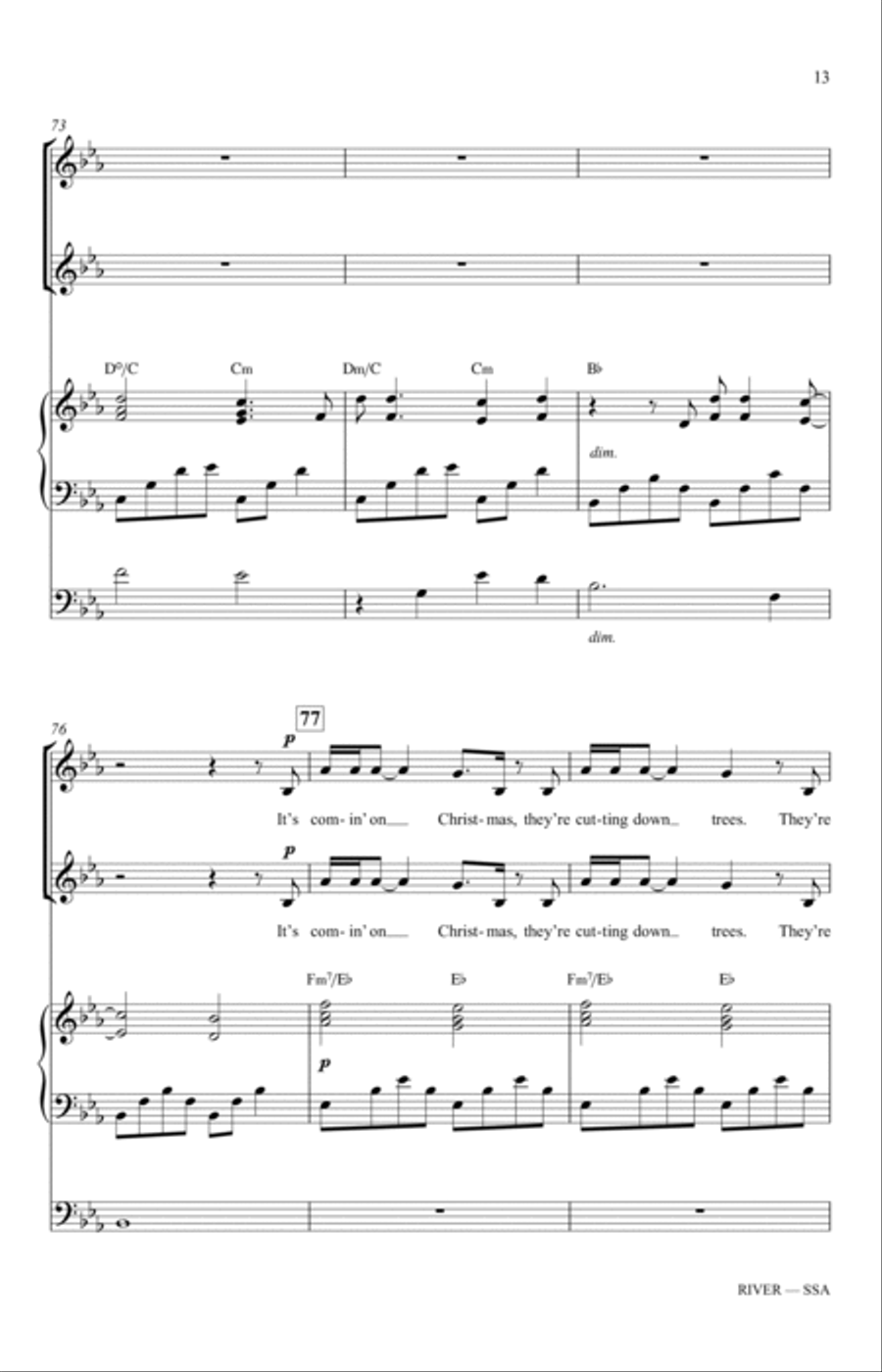 River (arr. Mac Huff) SSA scores gallery preview page 13