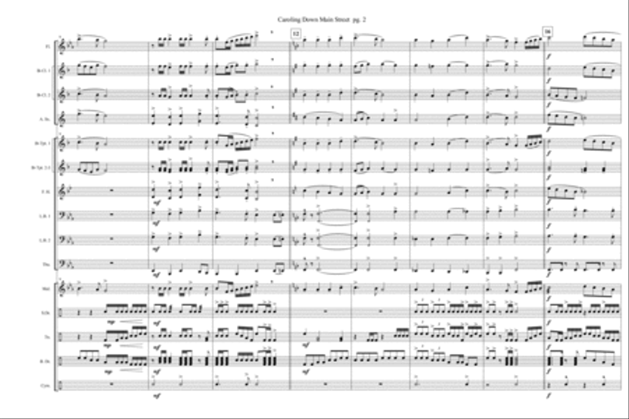 Caroling Down Main Street Marching Band scores gallery preview page 3