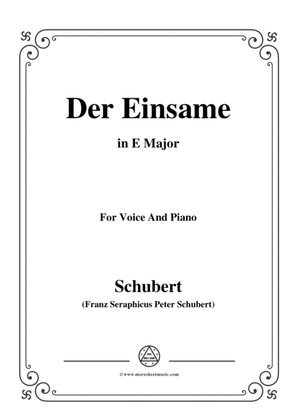 Schubert-Der Einsame,Op.41,in E Major,for Voice&Piano