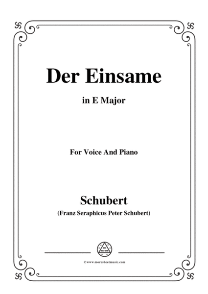 Schubert-Der Einsame,Op.41,in E Major,for Voice&Piano image number null