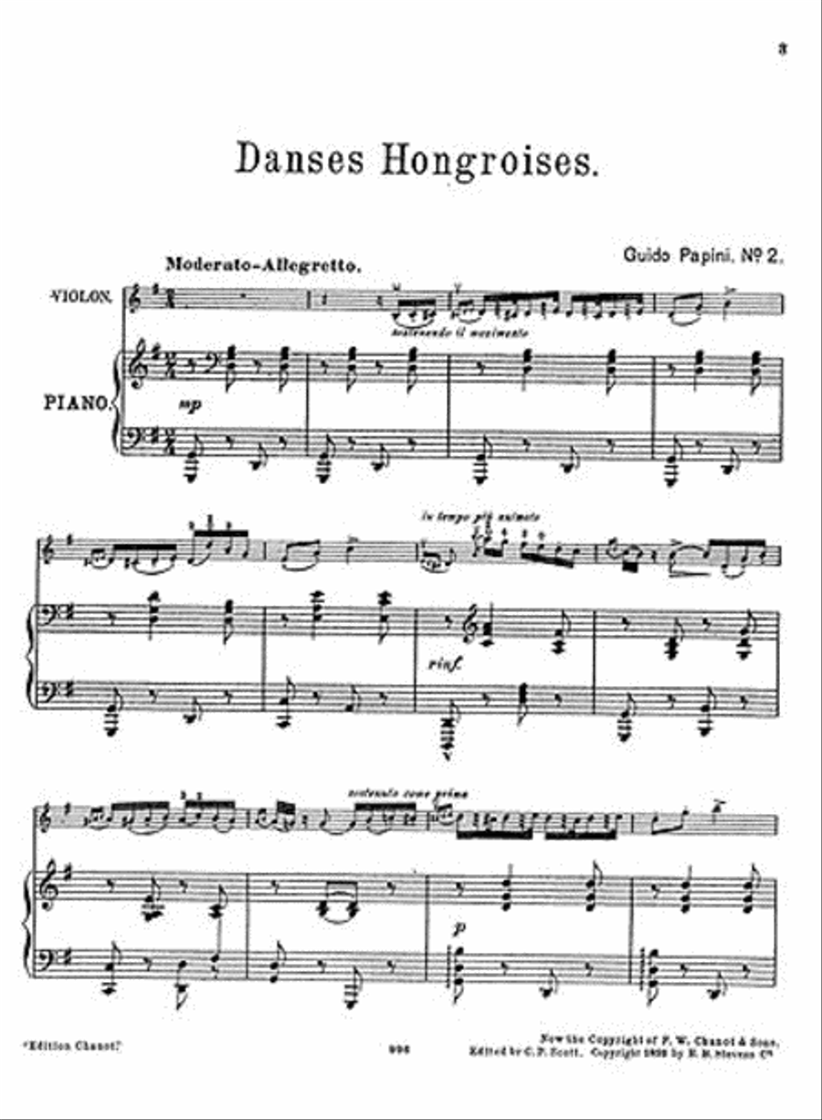 Hungarian Dance No.2 In G For Violin And Piano Violin Solo scores gallery preview page 1
